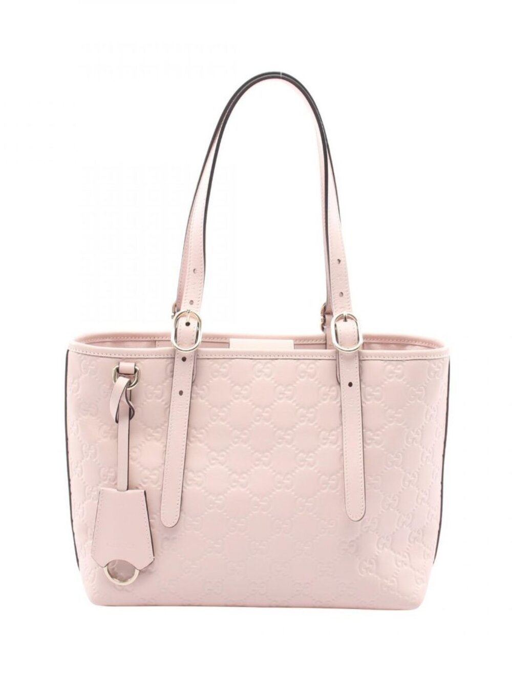 Gucci Tote Bag GG Emblem Guccissima Light Pink Leather